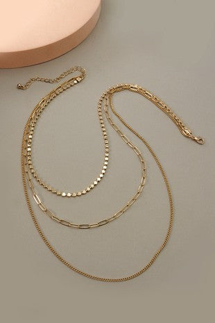 Chain Multi Layer Necklace - Gold