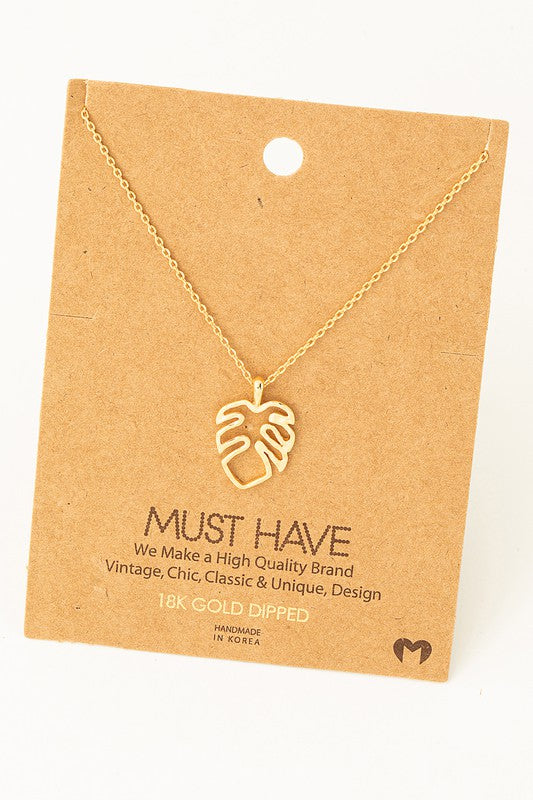 Open Monstera Leaf Must Have Necklace