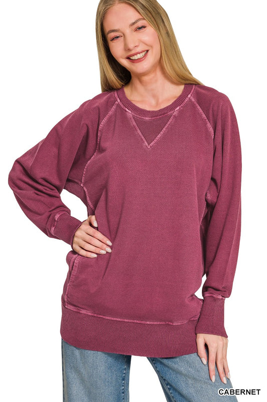 Solid Pigment Dyed Sweatshirt