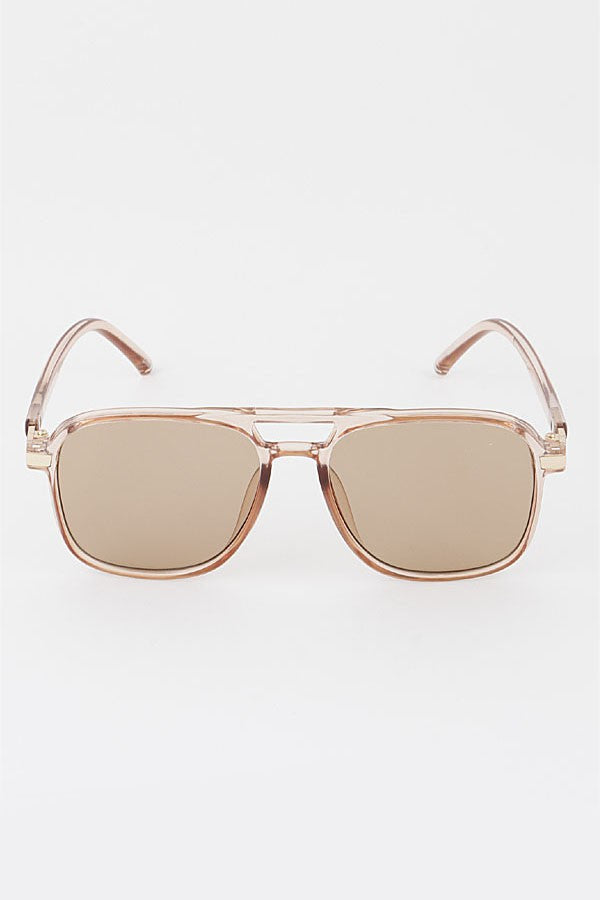 Straight Plastic Aviator Sunglasses
