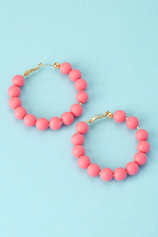 Clay Bead Hoop Earring