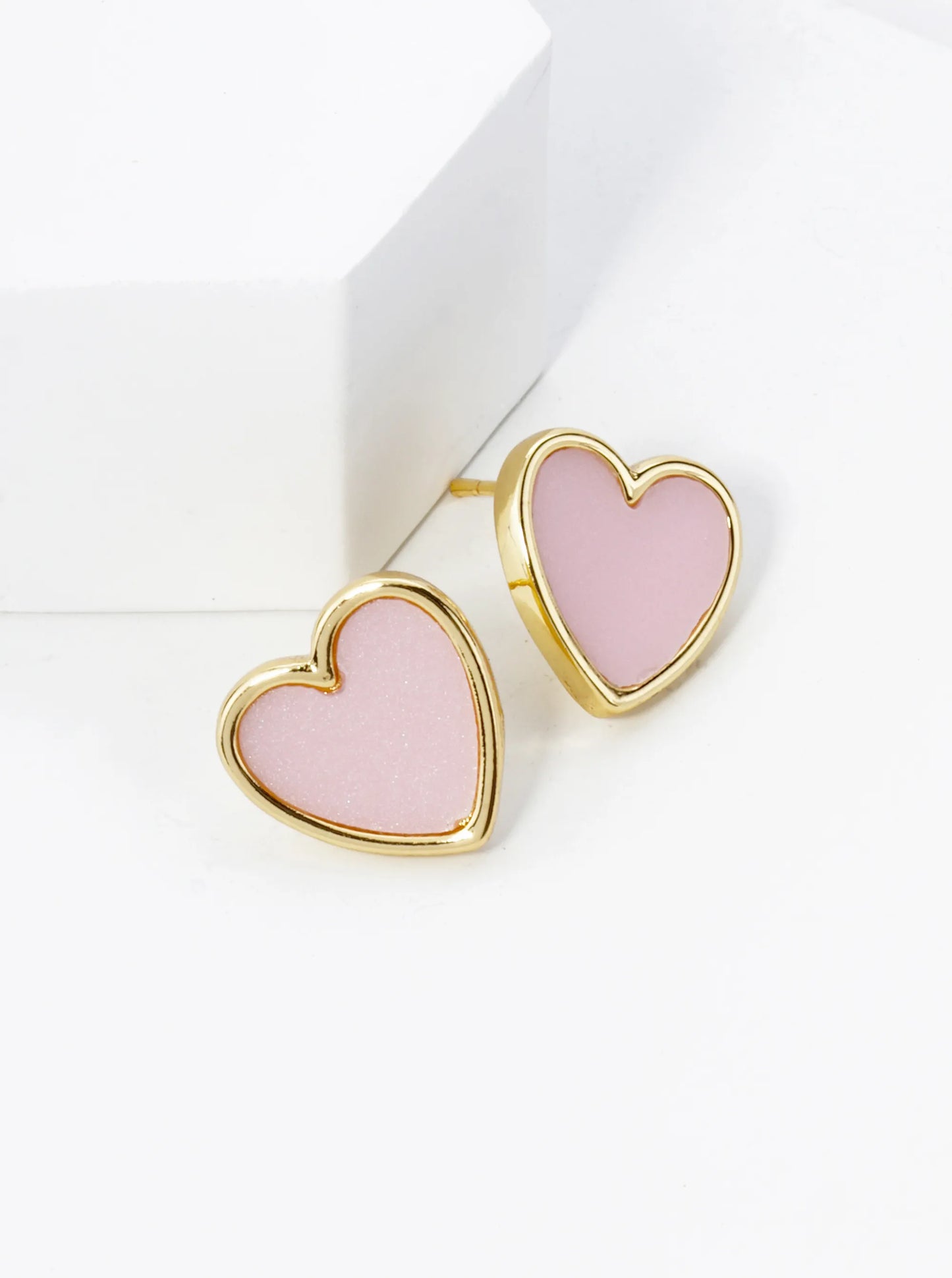 Enamel Filed Heart Stud Earring