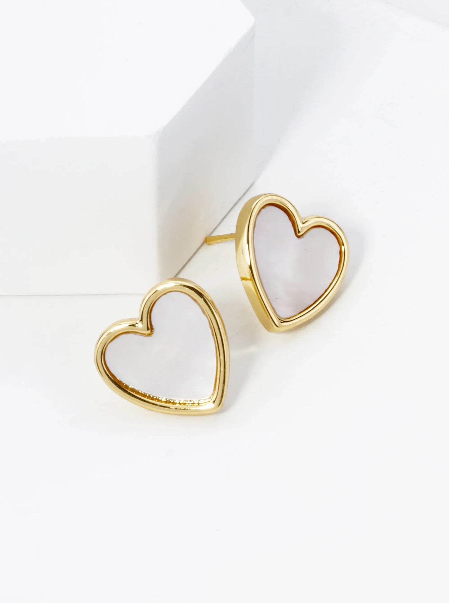 Enamel Filed Heart Stud Earring