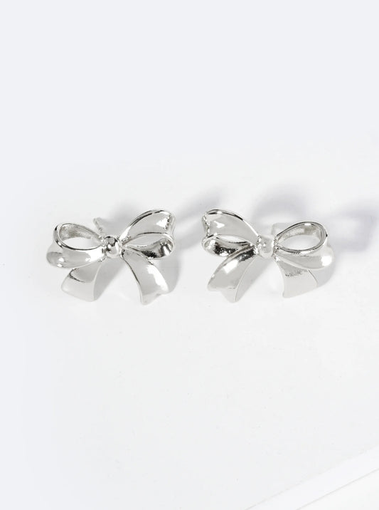 Gold Dipped Bow Stud Earring