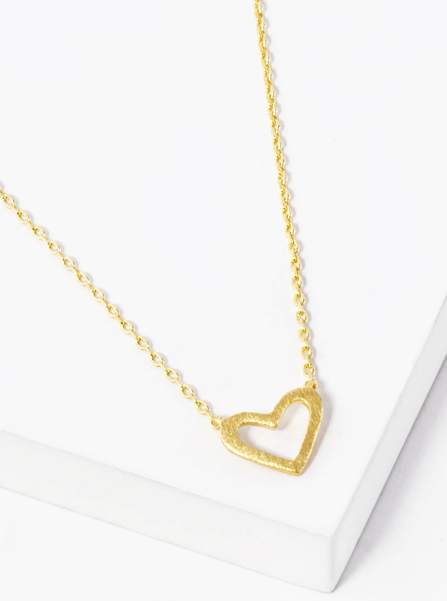 Dainty Open Heart Pendant Necklace