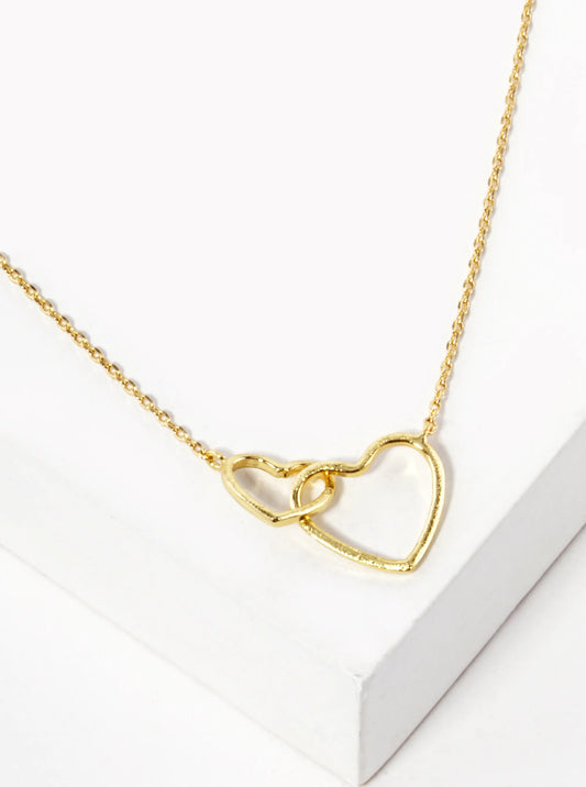 Interlocking Open Hearts Short Necklace