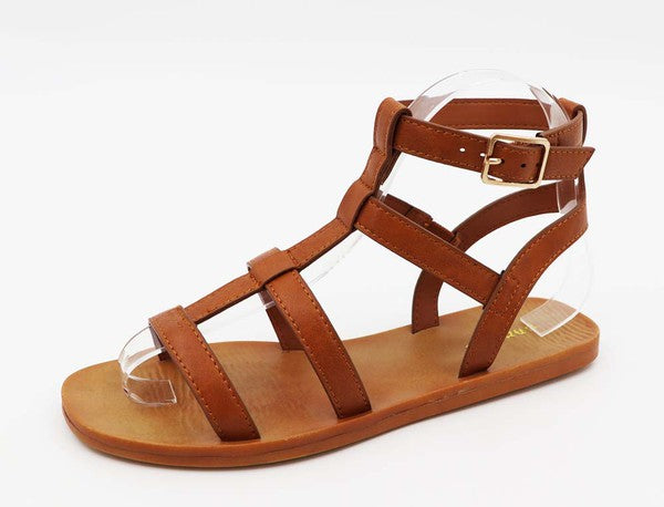 Ankle Strap Fisherman Sandal-Cognac