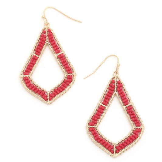 Seed Bead Lined Open Moroccan Earring