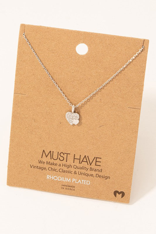 Pave Heart on Heart Must Have Necklace