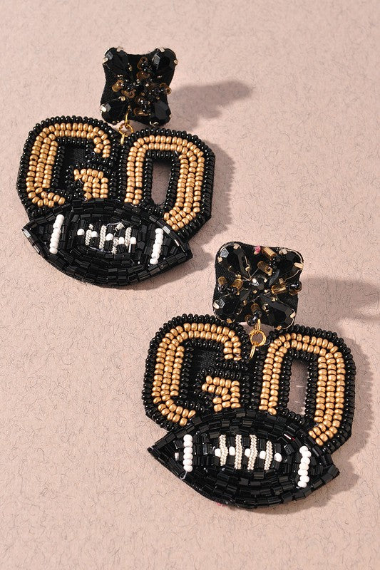 Go Football Dangle Earring