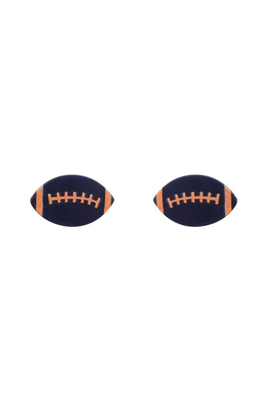 Enamel Football Stud Earring