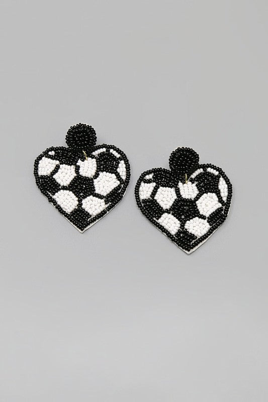 Heart Seed Bead Sport Earring