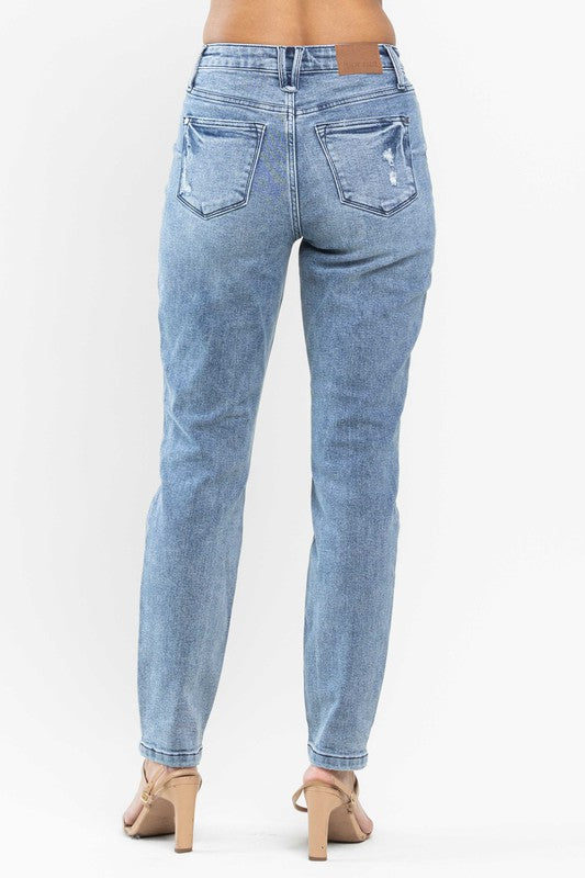 High Waist Vintage Slim Fit Denim- Medium