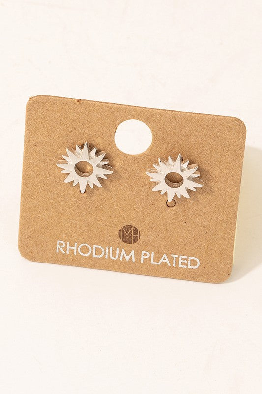 Double Layer Sunburst Stud Earring