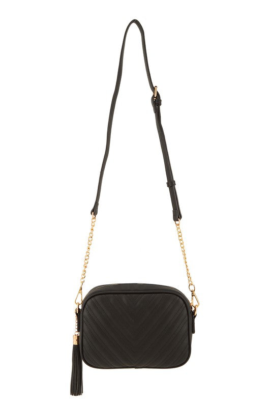 Quilted Tassel Crossbody Bag