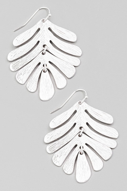 Textured Monstera Leaf Earrings