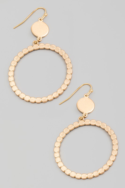 Dotted Circle Drop Earring