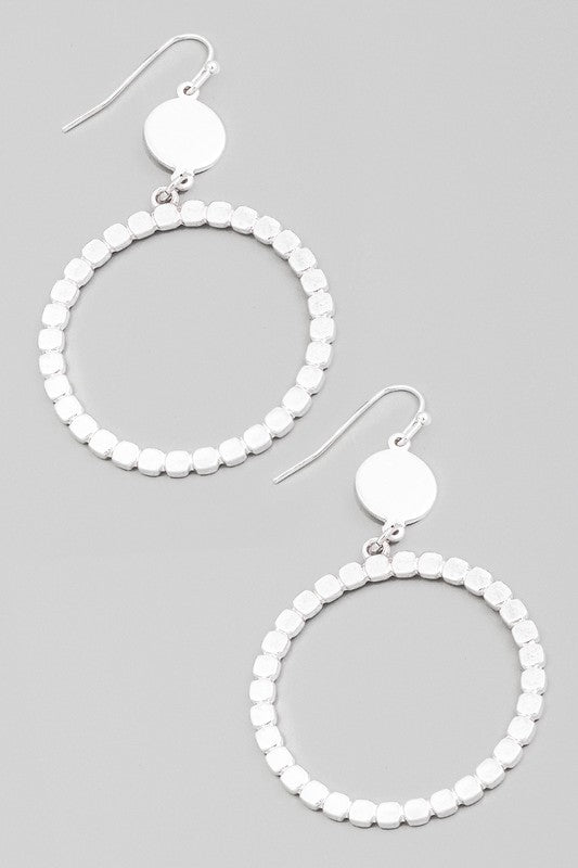 Dotted Circle Drop Earring