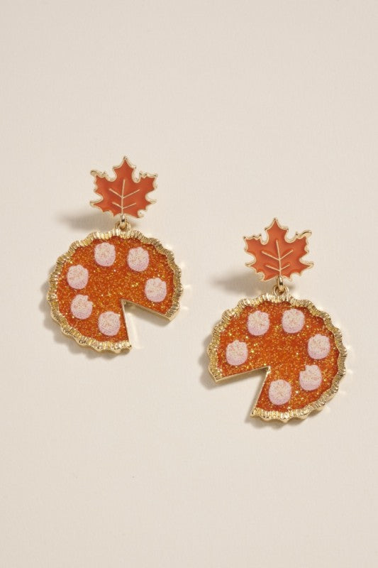 Leaf Pumpkin Pie Drop Earring