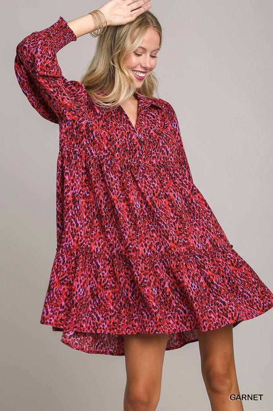Spots Collared V-Neck Tiered Dress – Riley Reigh / Mod Market
