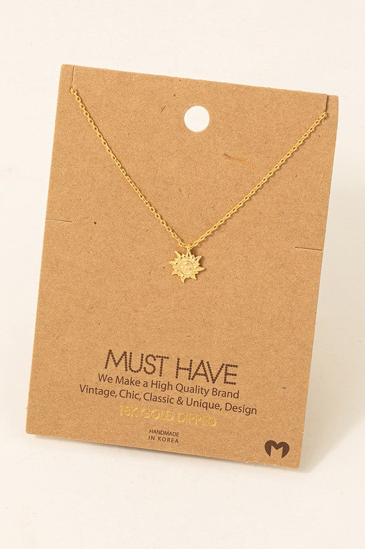 Mini Sun Charm Must Have Necklace