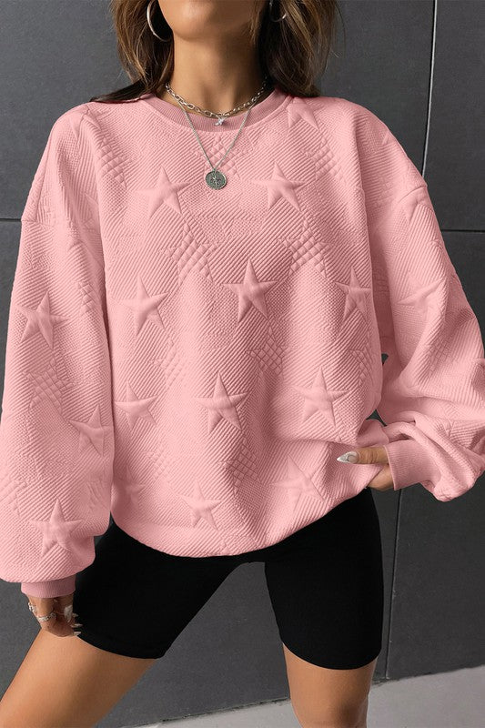Star Textured Sweatshirt