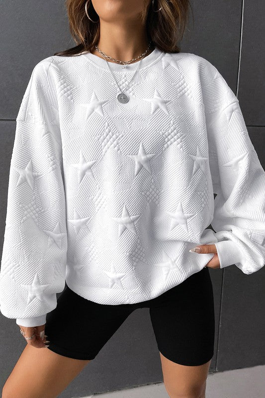 Star Textured Sweatshirt