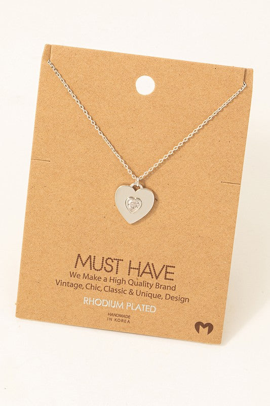Double Hearts Sparkle Center Must Have Necklace