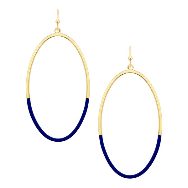 Color Dipped Thin Oval Earring