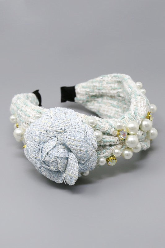 Flower & Pearl Embellished Headband