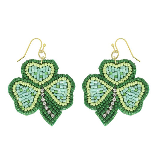 Shamrock Pearl & Seed Bead Earring