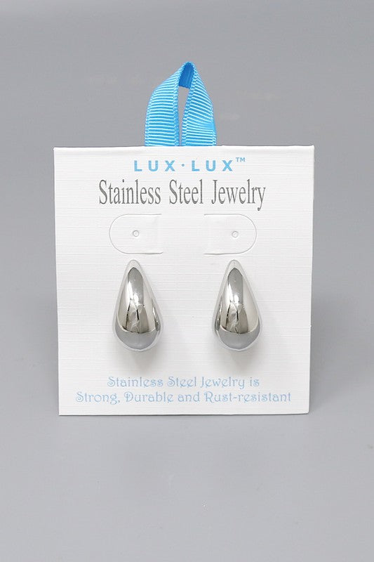 Stainless Steel Teardrop Stud Earring