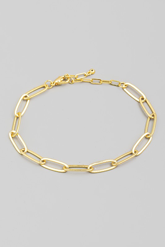 Gold Plated Paperclip Bracelet