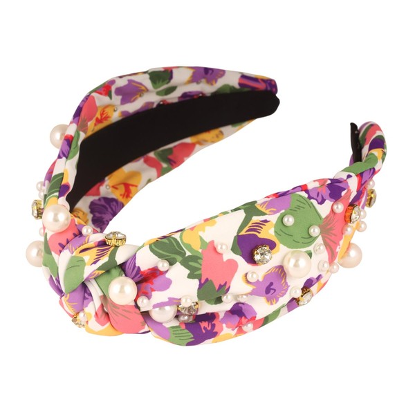 Fabric Pearl Floral Headband