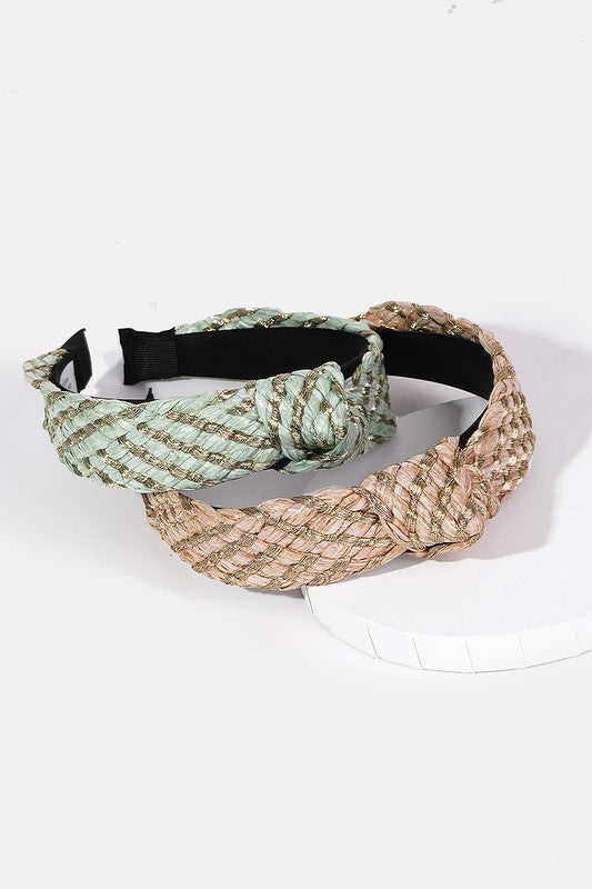 Striped Braided Knot Headband