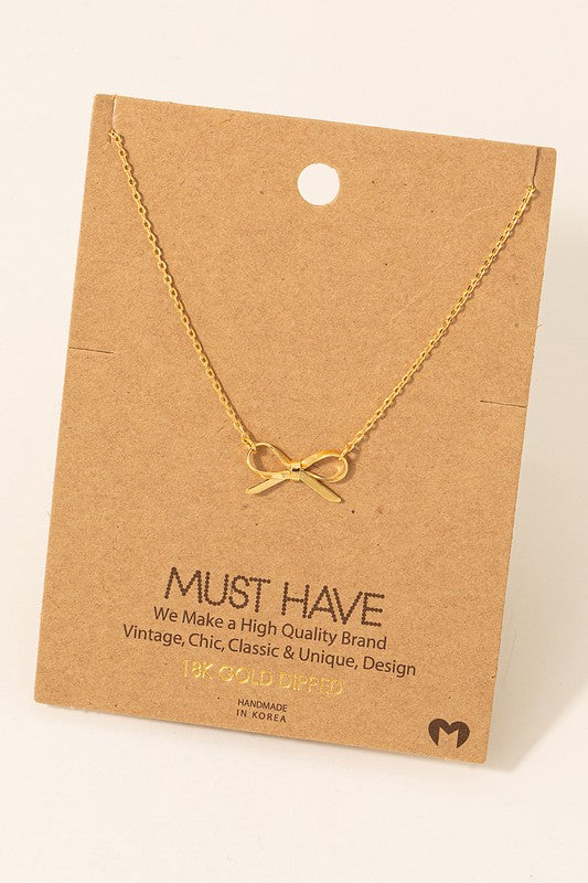 Small Wire Bow Must Have Necklace