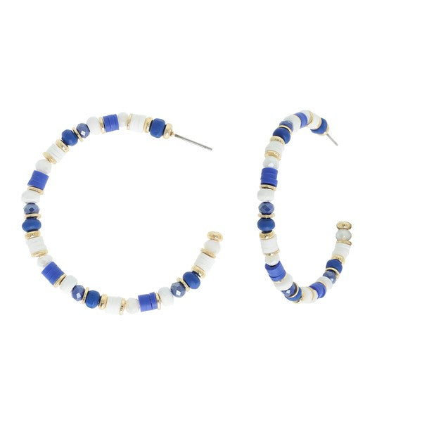 Game Day Multi Bead Hoop Earring