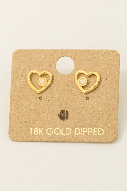 Mini Open Heart w/Opal Stud Must Have Earring