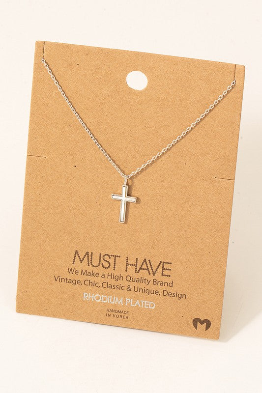 Mother of Pearl Cross Must Have Necklace