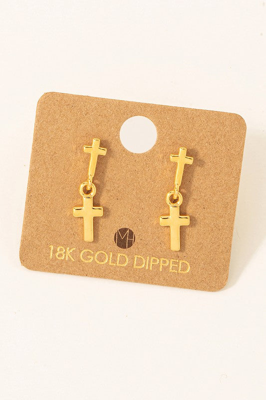 Double Cross Dangle Must Have Stud Earring