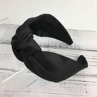 Satin Knot Headband - Black