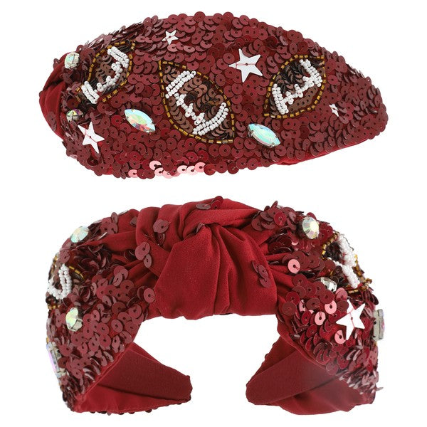 Sequin Football Headband