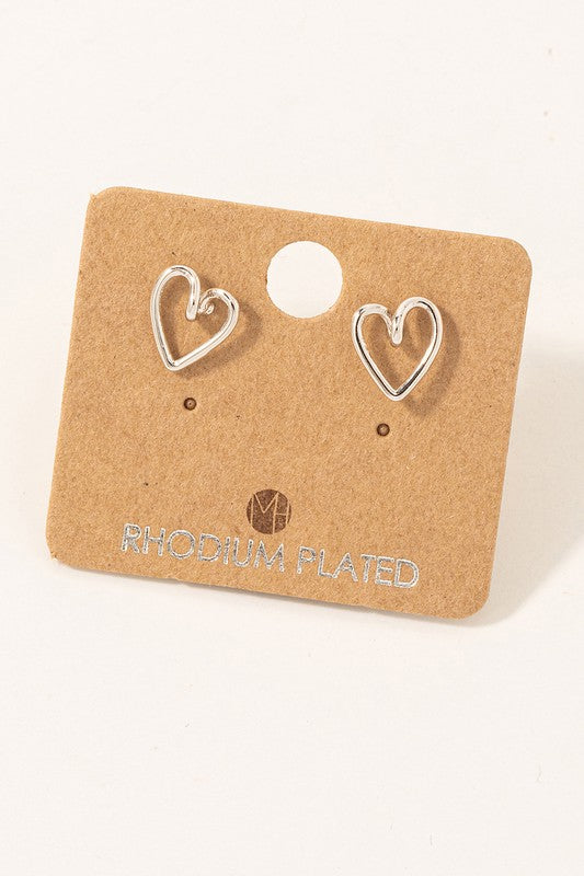 Wire Shaped Heart Must Have Stud Earring