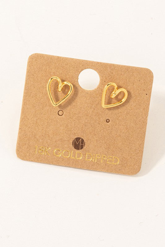 Wire Shaped Heart Must Have Stud Earring