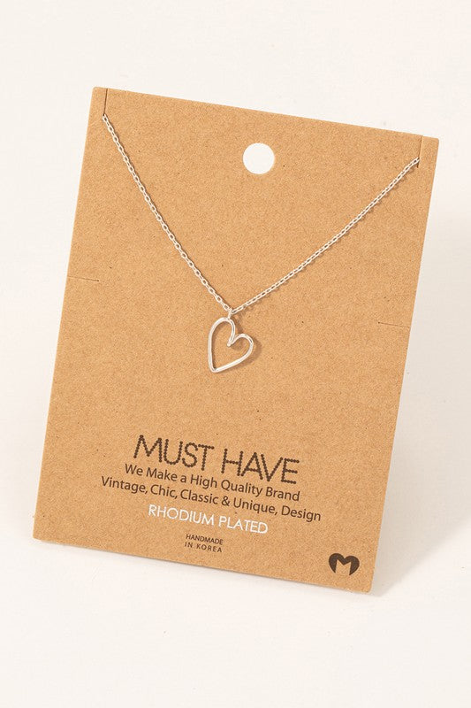 Wire Shaped Heart Must Have Necklace