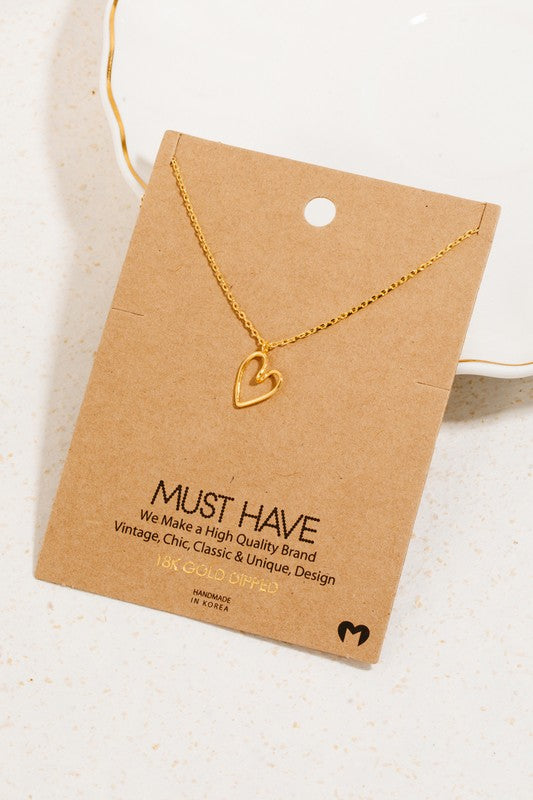 Wire Shaped Heart Must Have Necklace