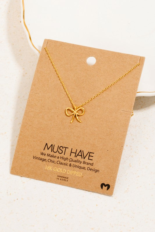 Dainty Wire Bow Must Have Necklace