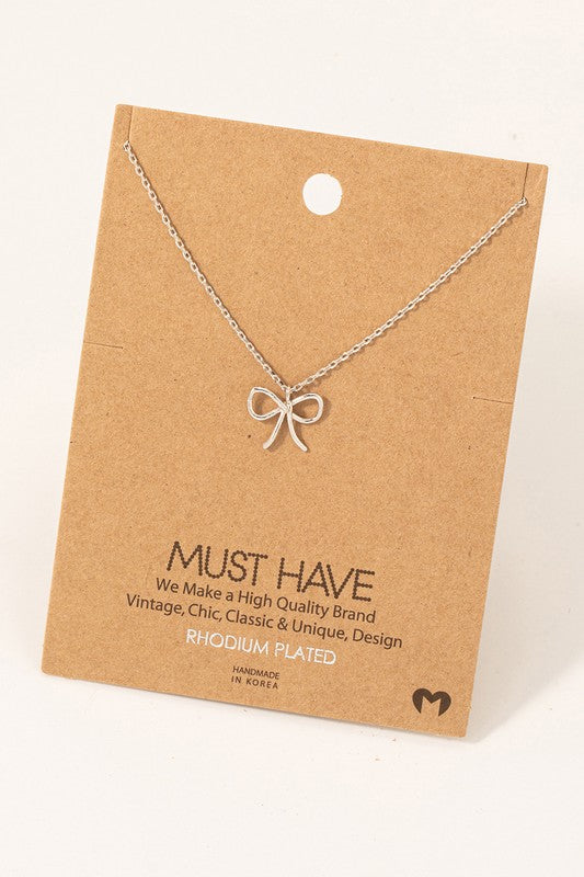 Dainty Wire Bow Must Have Necklace