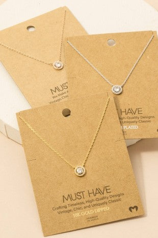 CZ Round Halo Must Have Necklace