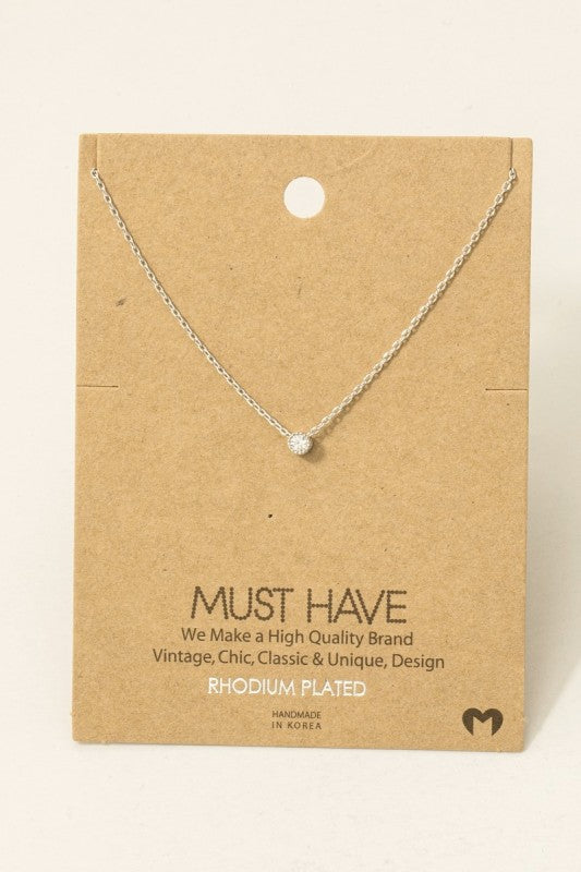 Mini CZ Round Must Have Necklace
